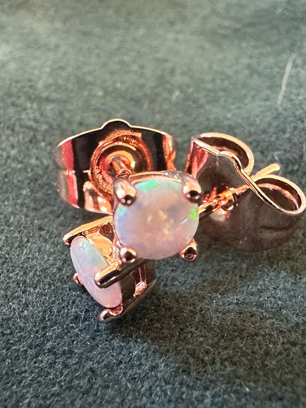 Opal Stud Earrings in Rose Gold - Classic Women's Jewelry